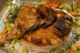 Thanksgiving feast spread